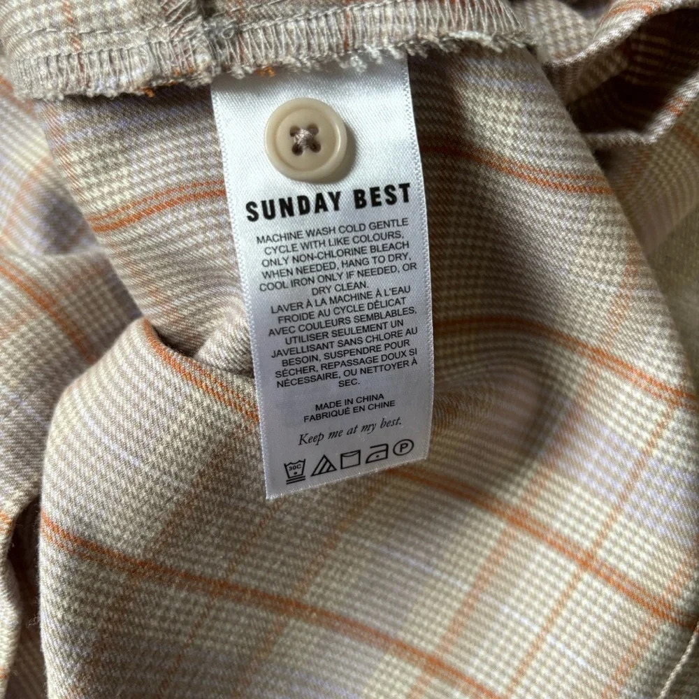 Aritzia Sunday Best Tuesday Shirt Cropped Polo Top Size M Academia Preppy - Picture 4 of 7